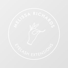 Minimalistisch hand- en wimpers-cirkel logo transp raamsticker