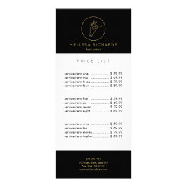 Minimalistisch Hand- en Wimperslogo Zwart/Goud Reclamekaart