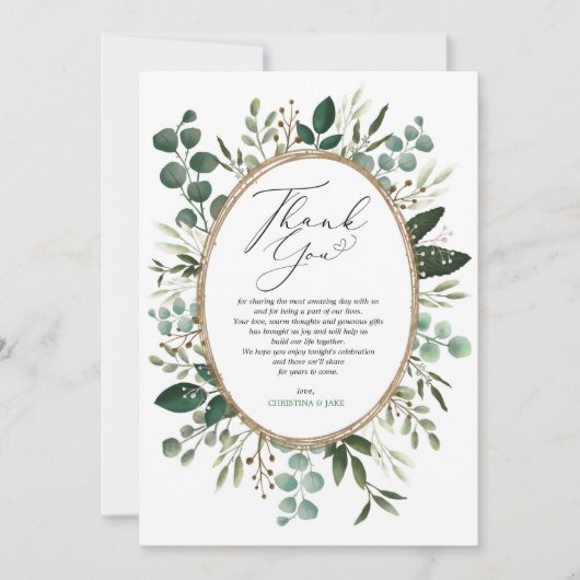 Minimalistisch handbeschilderd Eucalyptus Greenery Bedankkaart (Voorkant)