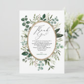 Minimalistisch handbeschilderd Eucalyptus Greenery Bedankkaart (Staand voorkant)