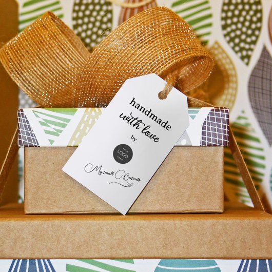 Minimalistisch Handgemaakt met Liefde Dank Je Cadeaulabel