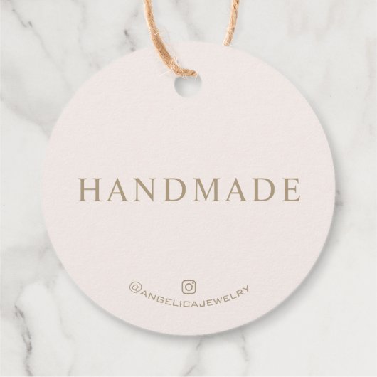 Minimalistisch handgemaakt product Label (Achterkant)