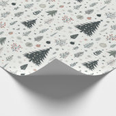 Minimalistisch handgeschilderd boompatroon cadeaupapier (Hoek)