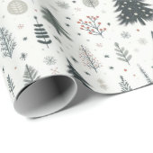 Minimalistisch handgeschilderd boompatroon cadeaupapier (Rol Hoek)