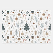 Minimalistisch handgeschilderd boompatroon inpakpapier vel (Voorkant)