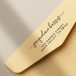 Minimalistisch handgeschreven adres aangepaste ret  zelfinktende stempel