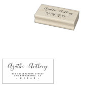 Minimalistisch handgeschreven adres voor weduwente rubberstempel (Gestempeld)