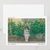 Minimalistisch handgeschreven Afstuderen foto-Afst Aankondiging (Voorkant / Achterkant)