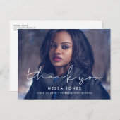 Minimalistisch handgeschreven afstuderen Foto Briefkaart (Voorkant / Achterkant)