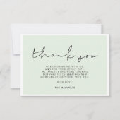 Minimalistisch handgeschreven Baby shower Bedankkaart (Voorkant)