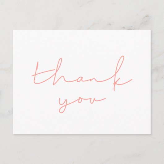 Minimalistisch handgeschreven Baby shower Dank u Briefkaart (Voorkant)