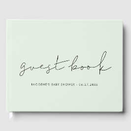 Minimalistisch handgeschreven Baby shower Gastenboek