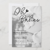 Minimalistisch handgeschreven baby shower met twee kaart (Voorkant)