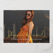 Minimalistisch handgeschreven Baby shower per post