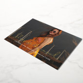 Minimalistisch handgeschreven Baby shower per post Folie Uitnodiging (Gedraaid)