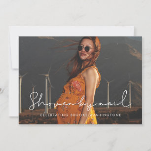 Minimalistisch handgeschreven Baby shower per post Kaart