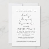 Minimalistisch handgeschreven Baby shower per post Kaart (Voorkant)