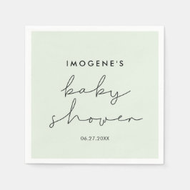 Minimalistisch handgeschreven Baby shower Servet