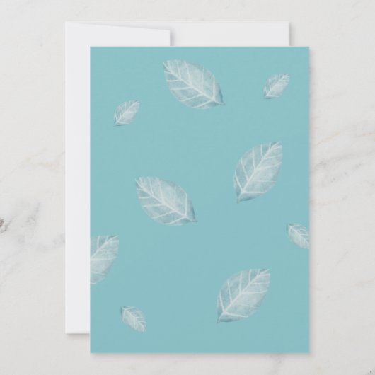 Minimalistisch handgeschreven blauw Baby shower Kaart (Achterkant)