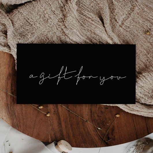 Minimalistisch handgeschreven cadeaubon