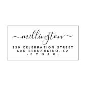 Minimalistisch handgeschreven familienaam Retourad Rubberstempel (Afrduk)