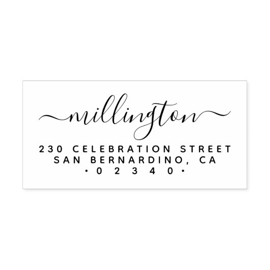 Minimalistisch handgeschreven familienaam Retourad Rubberstempel (Afrduk)