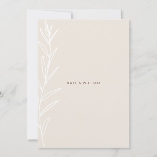 Minimalistisch handgeschreven Floral Terracotta We Save The Date (Achterkant)