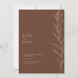 Minimalistisch handgeschreven Floral Terracotta We Save The Date