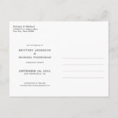 Minimalistisch handgeschreven fotomarineblauw aankondigingskaart (Achterkant)