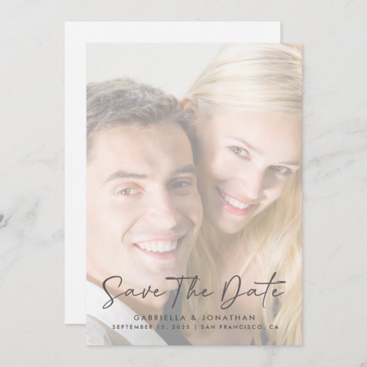 Minimalistisch handgeschreven handgeschreven hands save the date (Voorkant / Achterkant)