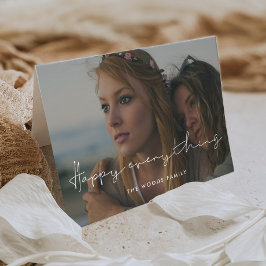 Minimalistisch handgeschreven Happy Everything Fot Feestdagen Kaart