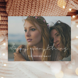 Minimalistisch handgeschreven Happy Everything Fot Feestdagenkaart