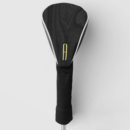 Minimalistisch handgeschreven houten patroonmonogr golfheadcover (Voorkant)