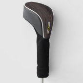 Minimalistisch handgeschreven houten patroonmonogr golfheadcover (Schuin)