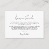 Minimalistisch handgeschreven Huisfonds Informatiekaartje (Voorkant)