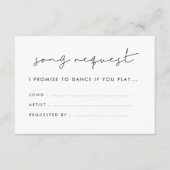 Minimalistisch handgeschreven huwelijkslied verzoe informatiekaartje (Voorkant)