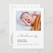 Minimalistisch handgeschreven Introductie van nieu Briefkaart (Voorkant / Achterkant)