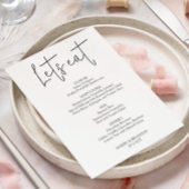 Minimalistisch handgeschreven Let's eat Wedding Me Menu
