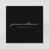 Minimalistisch handgeschreven, modern, zwart vierkante visitekaartje (Voorkant)