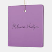 Minimalistisch handgeschreven naamlegger keramisch ornament (Links)