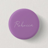 Minimalistisch handgeschreven naamlegger ronde button 3,2 cm (Voorkant)