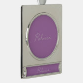 Minimalistisch handgeschreven naamlegger verzilverd banner ornament (Rechts)