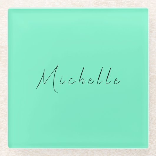 Minimalistisch handgeschreven professionele modern glazen onderzetter (Voorkant)