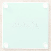 Minimalistisch handgeschreven professionele modern glazen onderzetter (Achterkant)