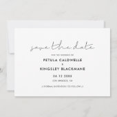 Minimalistisch handgeschreven Save the Date fotoka Aankondiging (Achterkant)