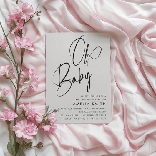 Minimalistisch handgeschreven script alles in één  kaart