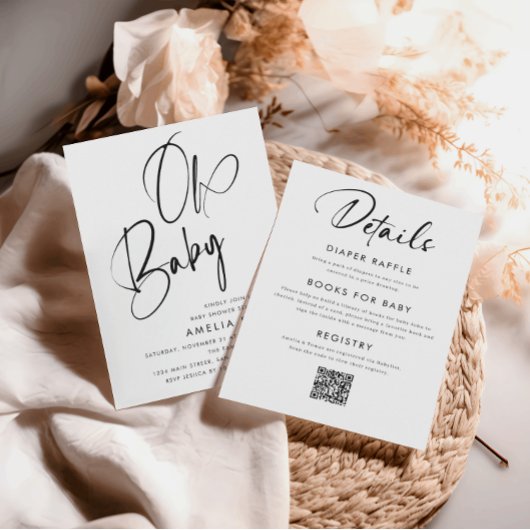 Minimalistisch handgeschreven script alles in één  kaart