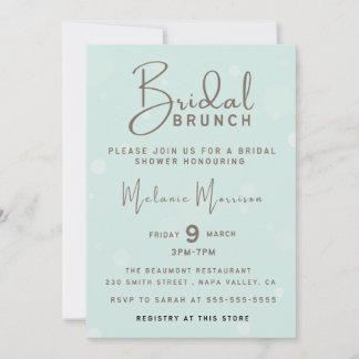 Minimalistisch handgeschreven script bruin Brunch Aankondiging