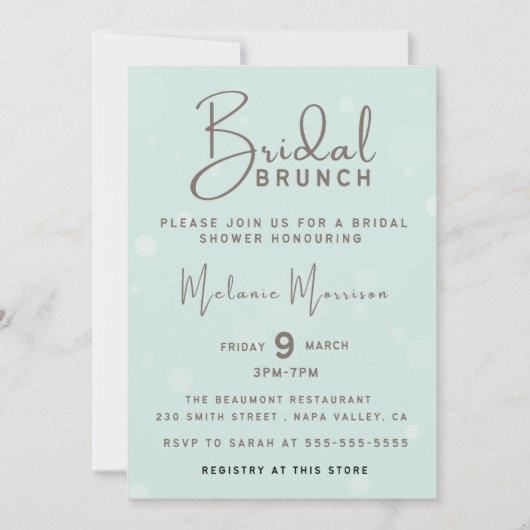 Minimalistisch handgeschreven script bruin Brunch Kaart (Voorkant)