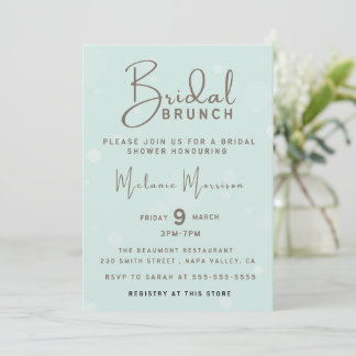 Minimalistisch handgeschreven script bruin Brunch Kaart